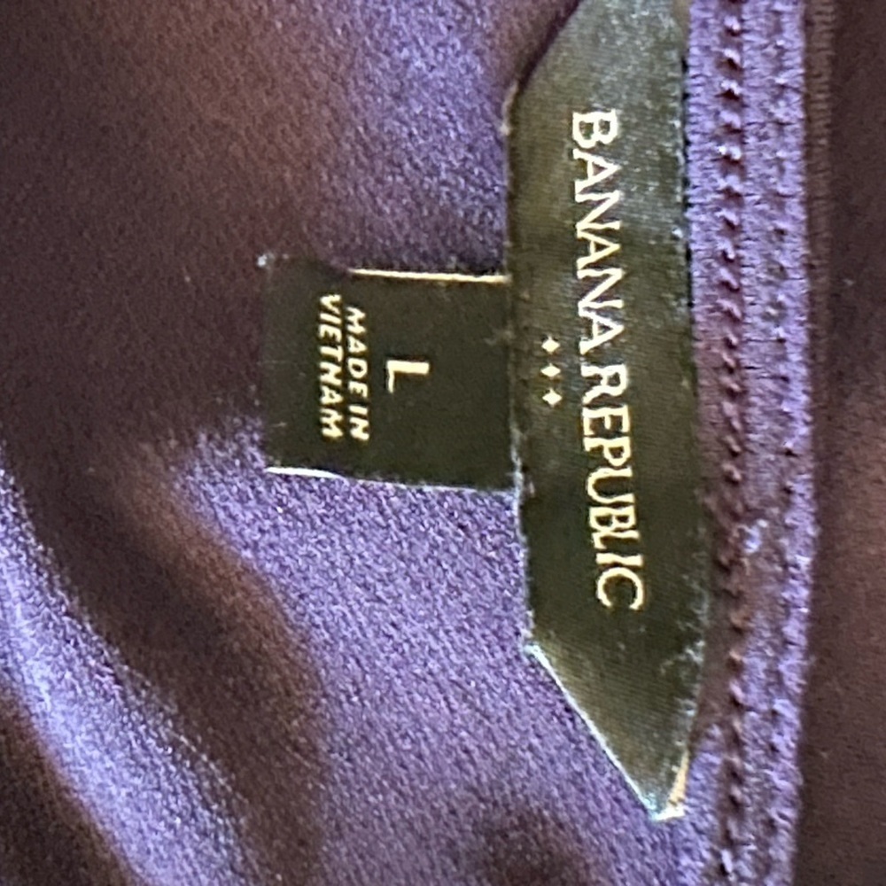 Banana Republic size L dark purple top stretch - Picture 8 of 9